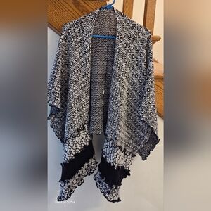 Black and White Patterned Women's Sweater